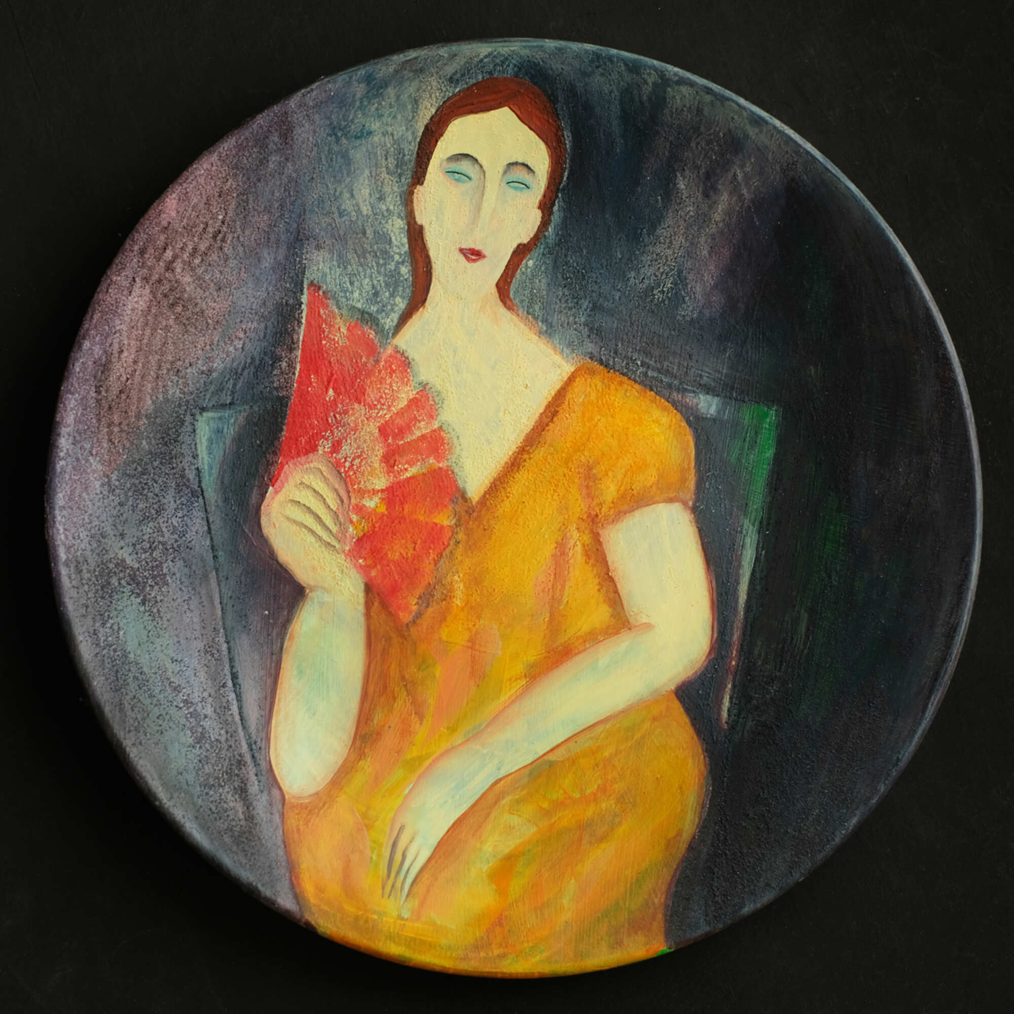 Декоративная тарелка по мотивам работ А. Модильяни