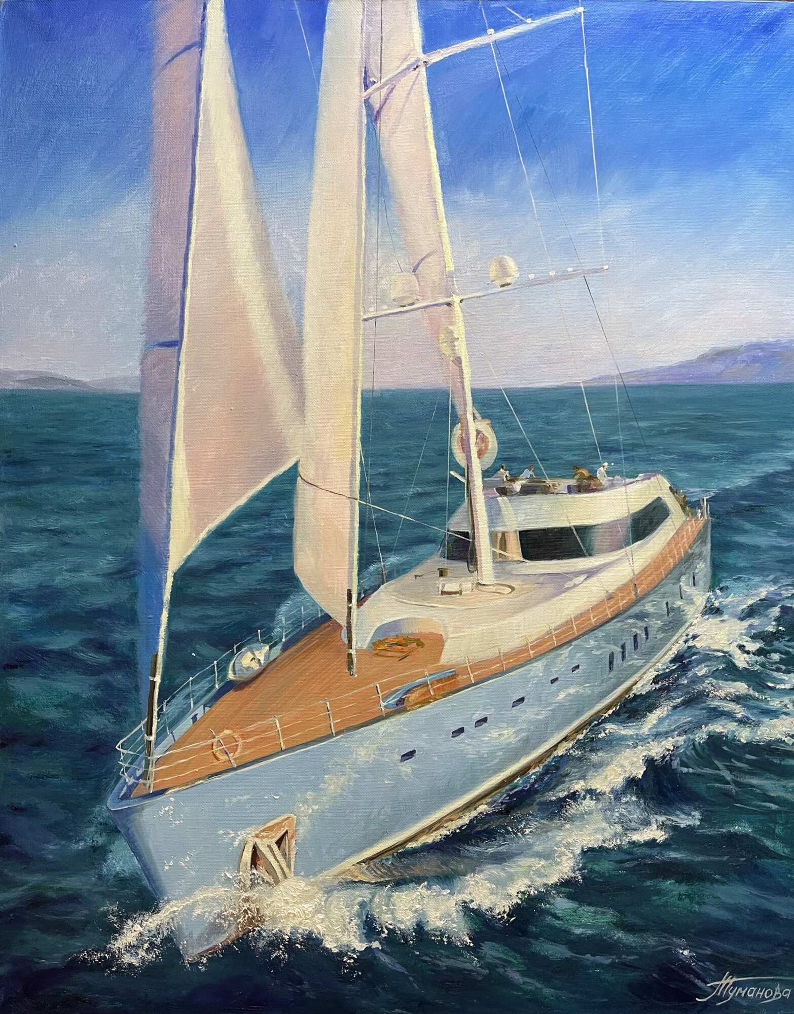 картина с яхтой