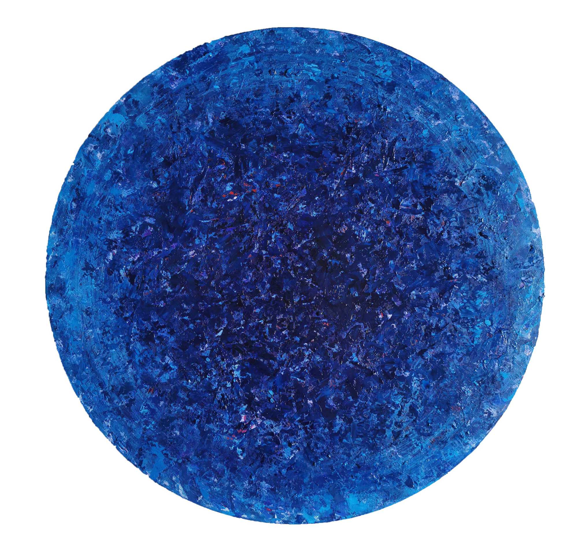 синяя круглая картина