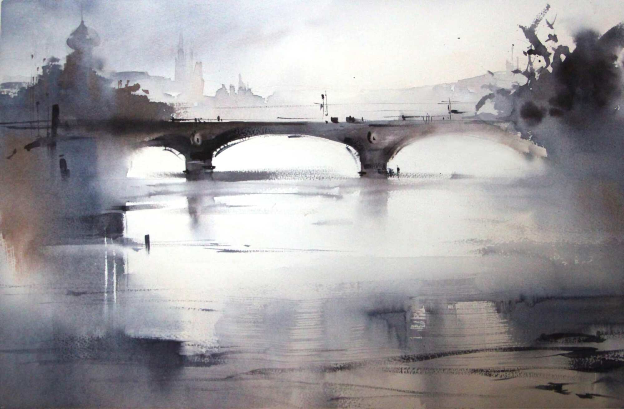 картина туман мост