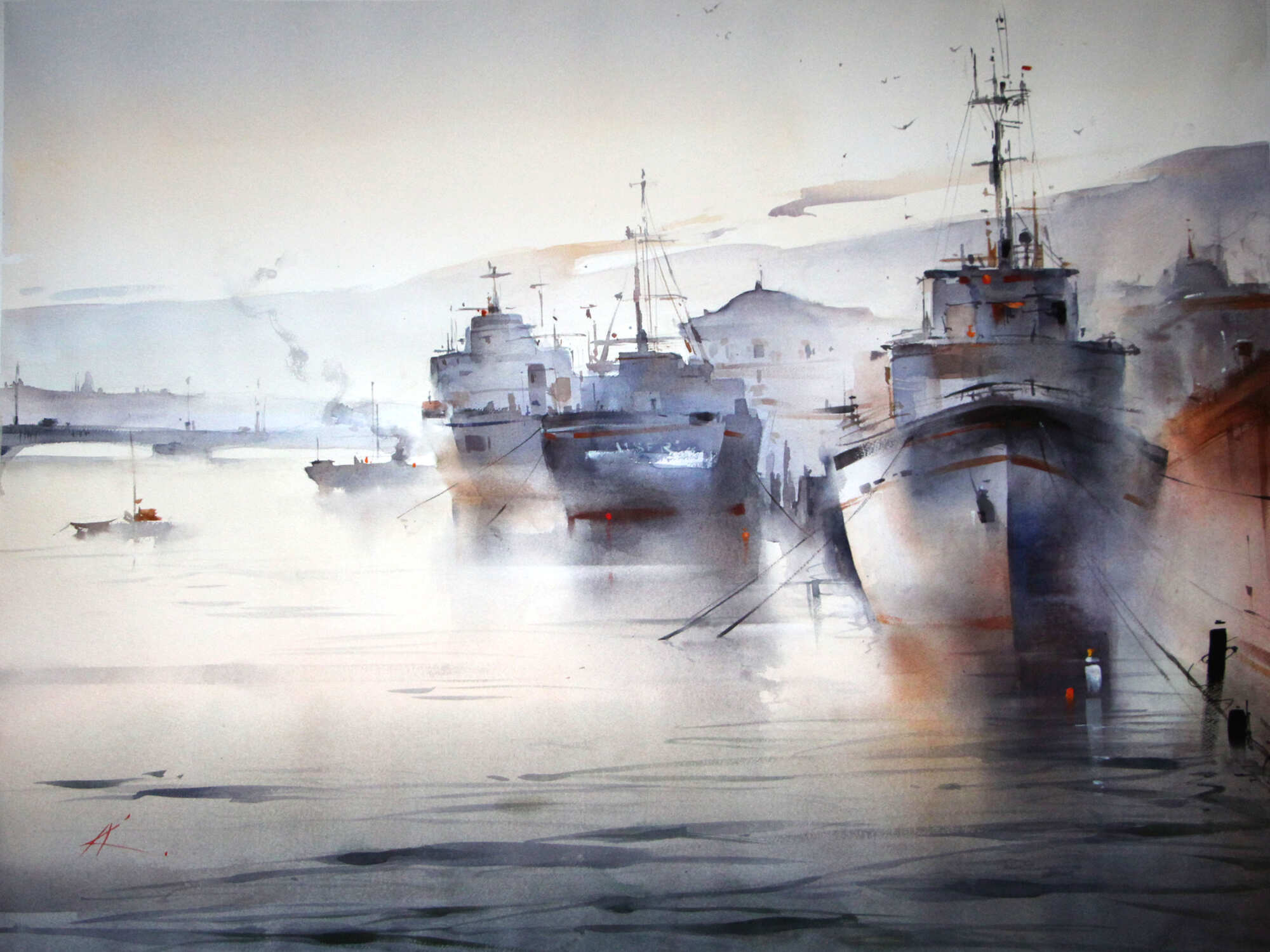 картина с кораблями