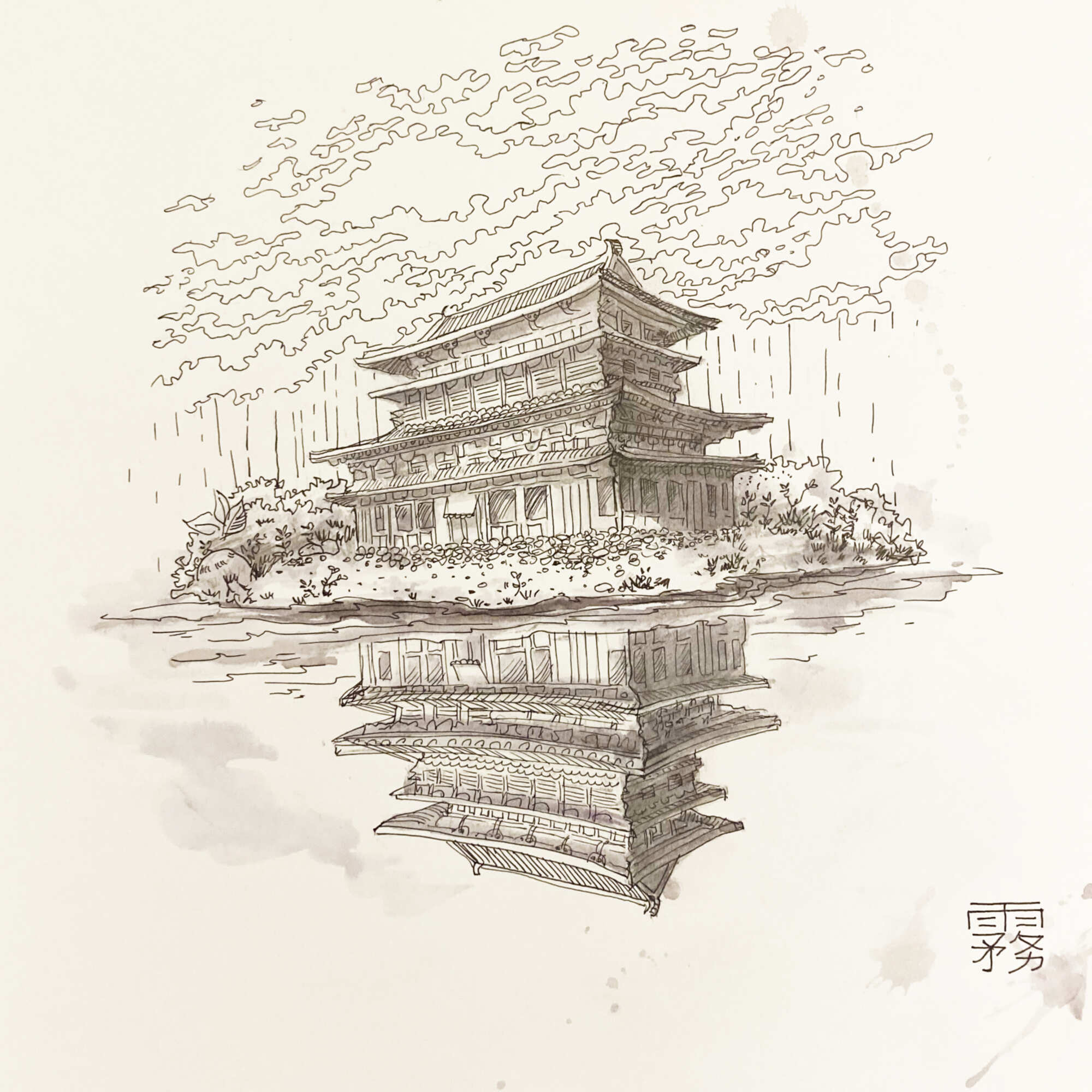пагода рисунок