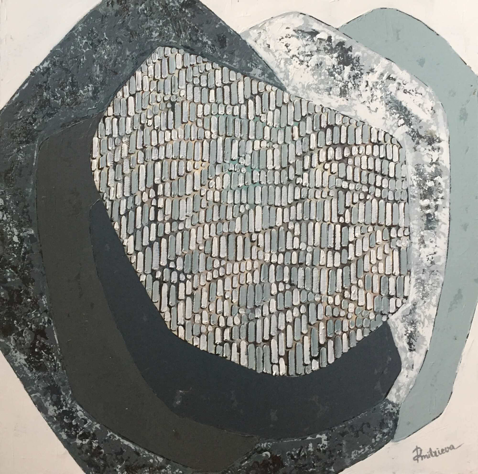 Картина зеленая абстракция