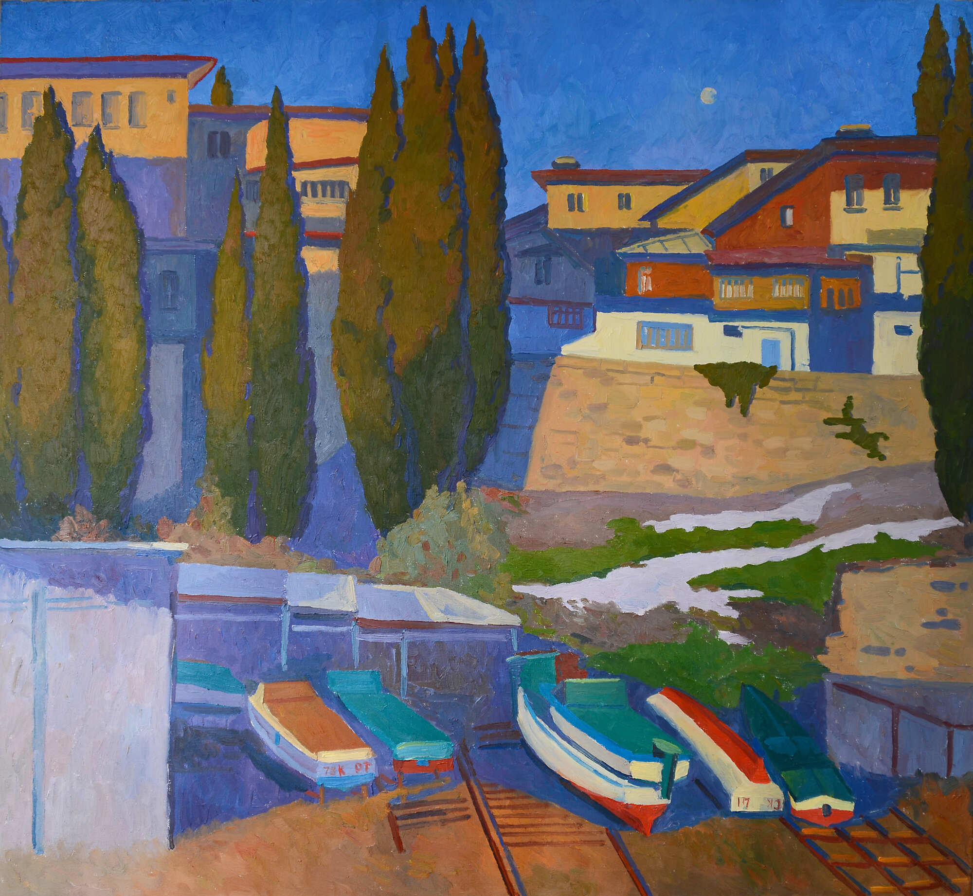 Картина с лодками купить