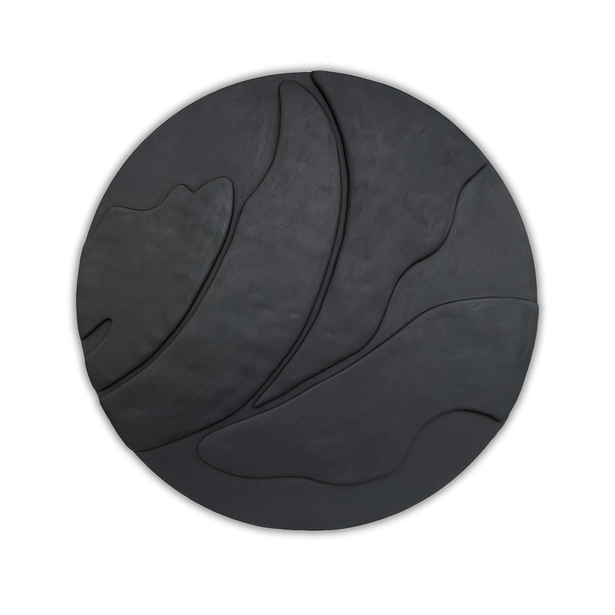 черное круглое гипсовое панно