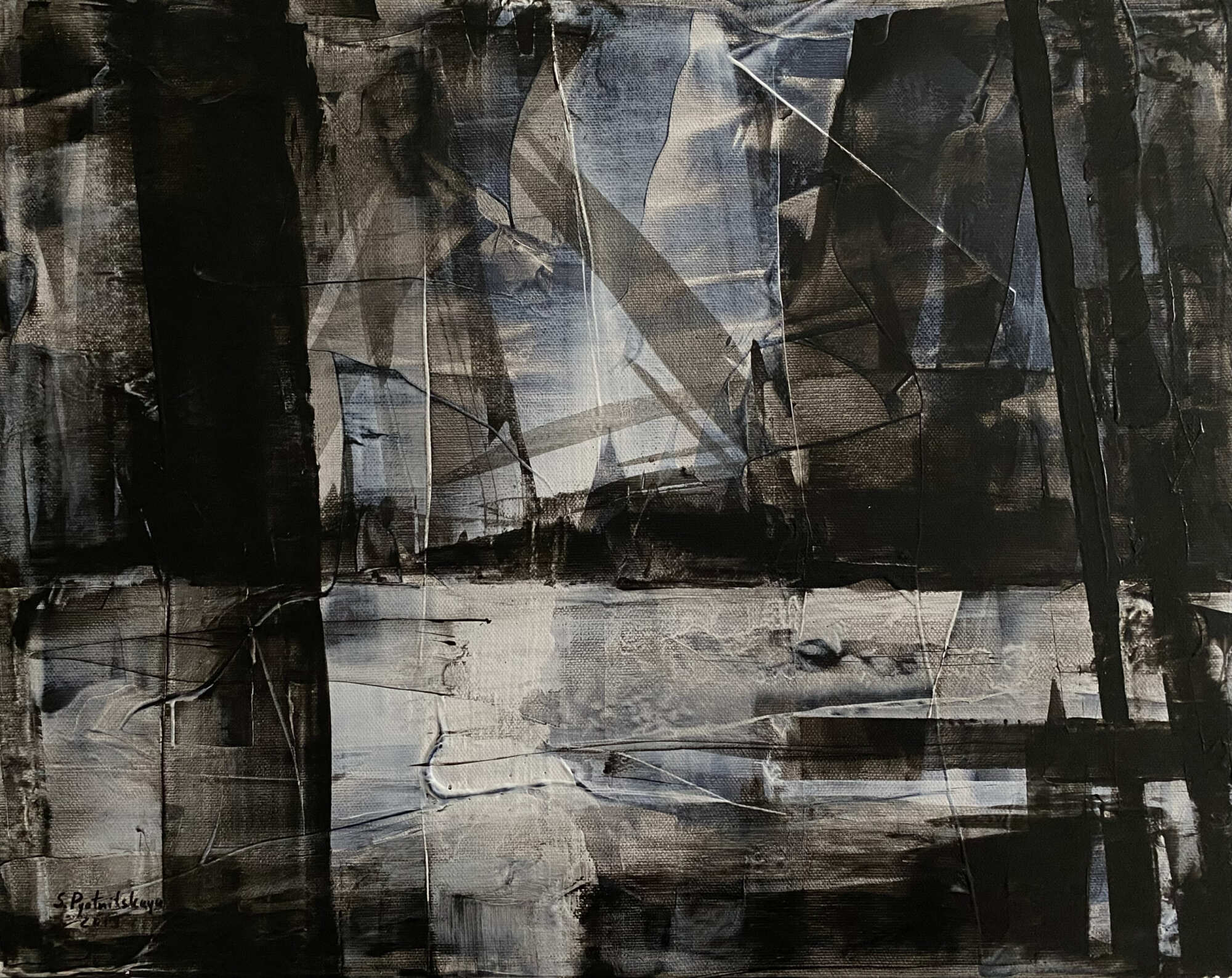 черная картина 50 на 40 см