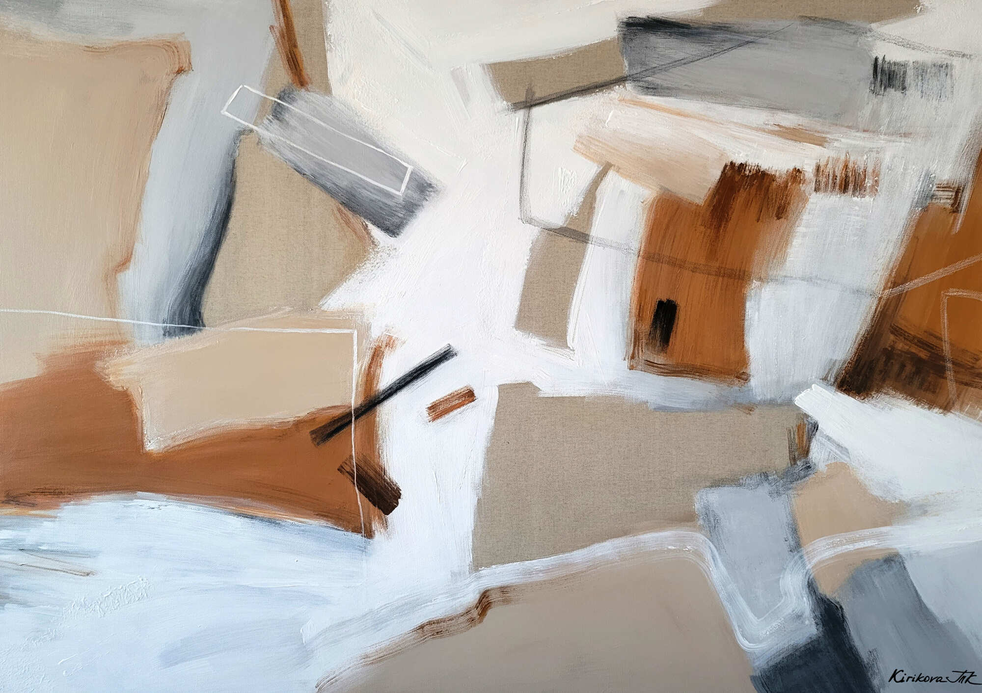 картина с оранжевым