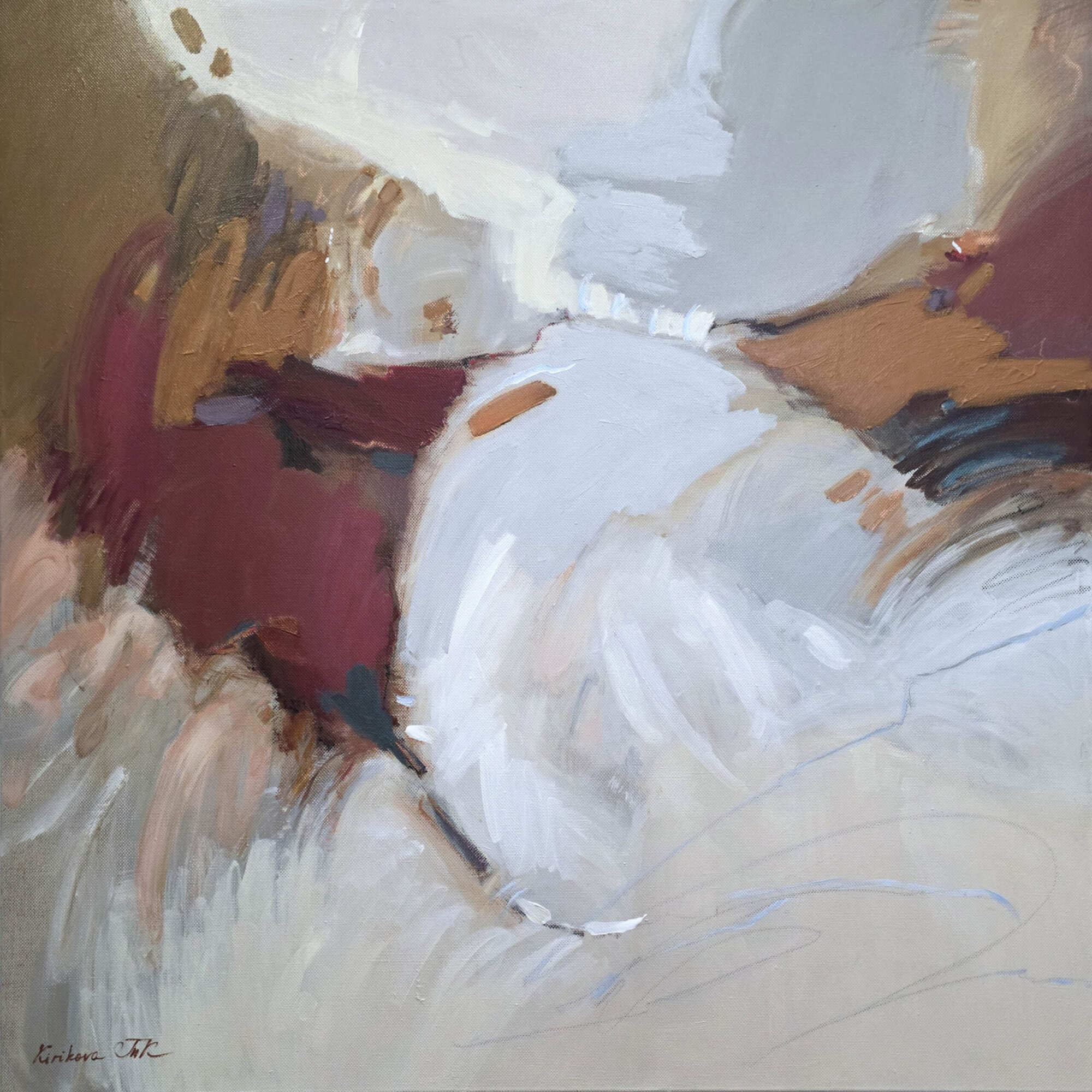 коричневая абстракция картина